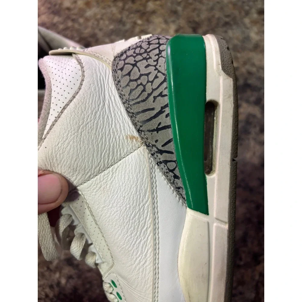 Air Jordan 3 Retro Lucky Green White Sneakers CK9246-136 Womens 7.5